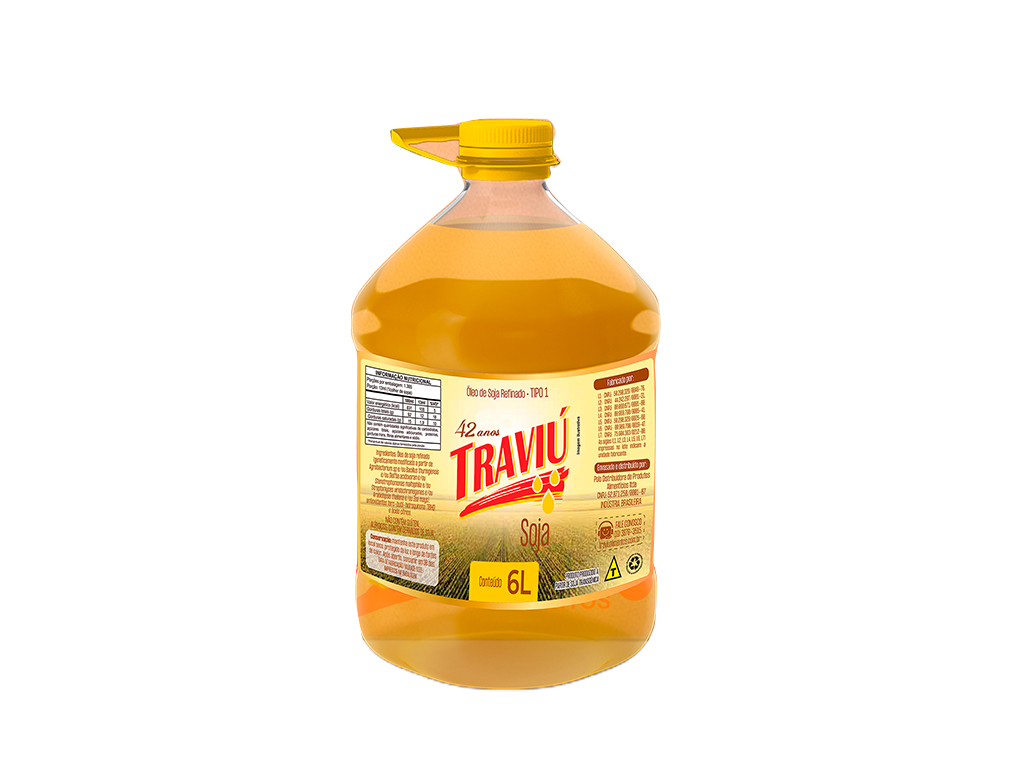 ÓLEO DE SOJA TRAVIÚ 6 L (CX 3 GL)